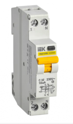 Фотография товара 'IEK Выключатель автоматический дифференциального тока АВДТ32МL C32 10мА KARAT, MVD12-1-032-C-010'