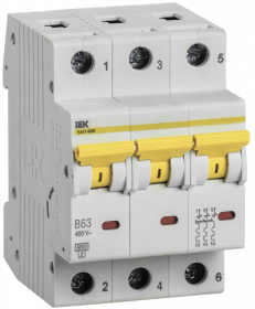 Фотография товара 'IEK Выключатель автоматический ВА47-60M 3Р 63А 6кА B , MVA31-3-063-B'