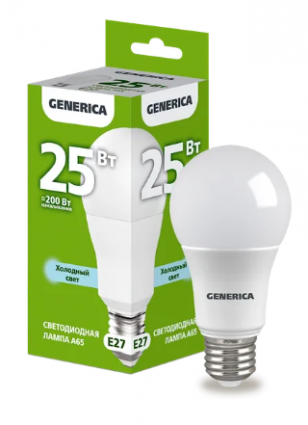 Фотография товара 'IEK  Лампа светодиодная A65 груша 25Вт 230В 6500К E27 LL-A65-25-230-65-E27-G'