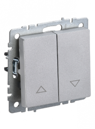 Фотография товара 'IEK BRITE Выключатель жалюзи 10А ВС10-1-5-БрА алюминий BR-V15-0-10-K47'