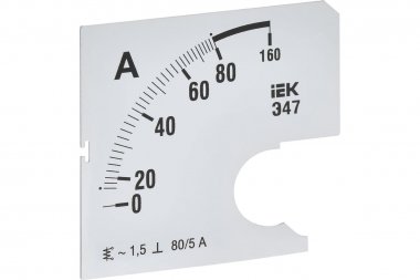 Фотография товара 'IEK IPA10D-SC-0080 Шкала смен. для амперметра Э47 80/5А-1,5 72х72мм'