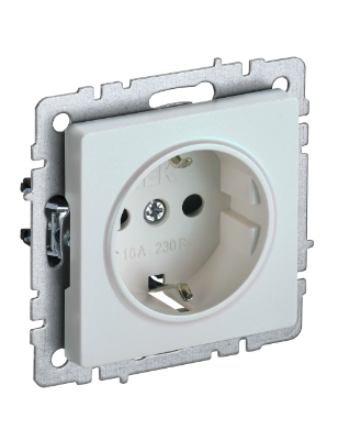 Фотография товара 'IEK BRITE Розетка 1-местная с заземлением с защитными шторками 16А РС14-1-0-БрЖ жемчуг BR-R14-16-K36'