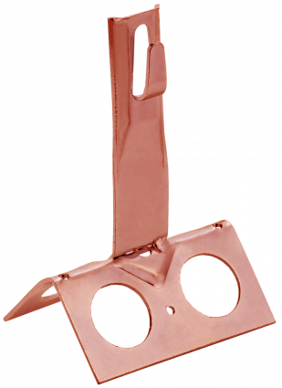 Фотография товара 'IEK ZDP81-50-4-68-100 Держатель проводника круглого 6-8мм конька шир. h=100мм медь'