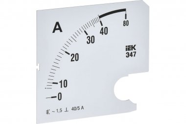 Фотография товара 'IEK IPA20D-SC-0050 Шкала смен. для амперметра Э47 50/5А-1,5 96х96мм'