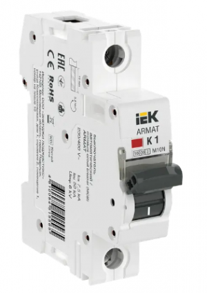 Фотография товара 'IEK ARMAT Автоматический выключатель M10N 1P K 1А AR-M10N-1-K001'