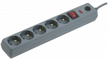 Фотография товара 'IEK Сетевой фильтр СФ-05К-выкл. 16А 5 мест 5м 3х1мм2, WFP10-16-05-05-ZK-K03'