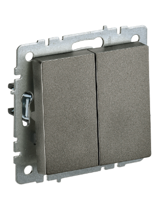 Фотография товара 'IEK BRITE Выключатель 2-клавишный 10А ВС10-2-0-БрТБ темная бронза BR-V20-0-10-K45'