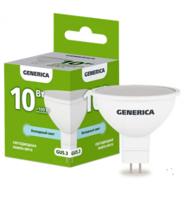 Фотография товара 'IEK Лампа светодиодная MR16 софит 10Вт 230В 6500К GU5.3 LL-MR16-10-230-65-GU5-G'