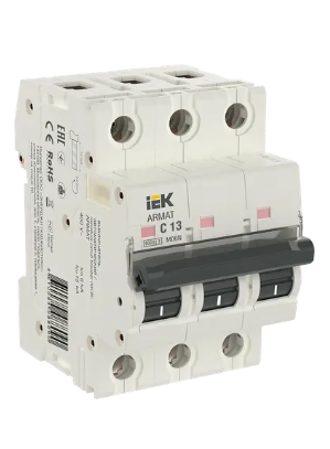 Фотография товара 'IEK ARMAT Автоматический выключатель M06N 3P C 13А AR-M06N-3-C013'