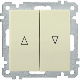 Фотография товара 'IEK Выключатель 2-клавишный жалюзи ВС10-1-5-Б BOLERO, EVB25-K33-10'