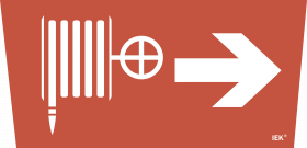 Фотография товара 'IEK Самоклеящаяся этикетка 240х90мм "Пожарный кран/стрелка направо" для ССА 5043, LPC10-1-31-28-PKNAPR'