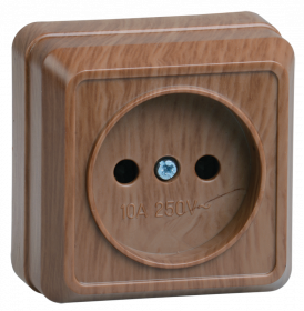 Фотография товара 'IEK Розетка 1-местная для открытой установки РС20-2-ОД без заземляющего контакта 10А ОКТАВА, ERO10-K04-10-DC'