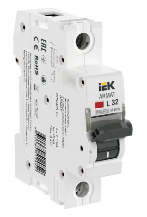 Фотография товара 'IEK ARMAT Автоматический выключатель M10N 1P L 32А  AR-M10N-1-L032'