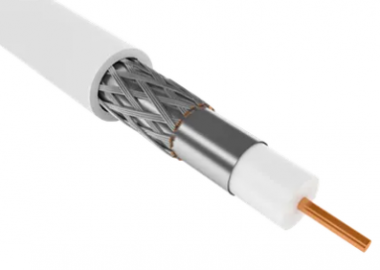 Фотография товара 'IEK Кабель коаксиальный RG59 CCS 75Ом FPE PVC белый (100м), CC1-R5F1-111-100-G'