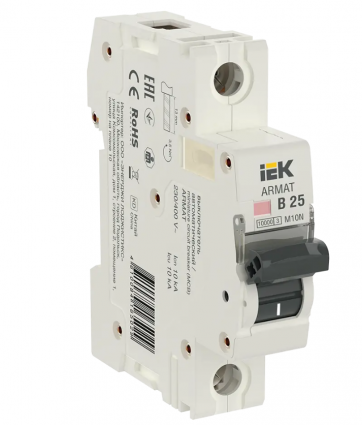 Фотография товара 'IEK ARMAT Автоматический выключатель M10N 1P B 25А AR-M10N-1-B025'