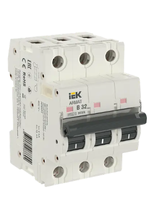 Фотография товара 'IEK ARMAT Автоматический выключатель M06N 3P B 32А AR-M06N-3-B032'