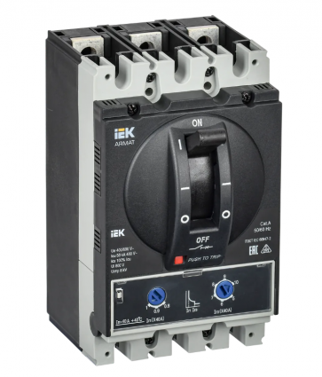 Фотография товара 'IEK ARMAT Автоматический выключатель в литом корпусе 3P типоразмер A 50кА 40А AR-MCCB-3A-050-0040A-ATUC'
