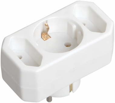 Фотография товара 'IEK Тройник Т-01/01-2 --1круглое+2плоских места, WTP10-16-21'