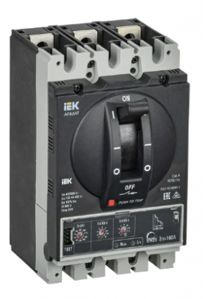 Фотография товара 'IEK ARMAT Автоматический выключатель в литом корпусе 3P типоразмер D 150кА 160А AR-MCCB-3D-150-0160A-ELSC'