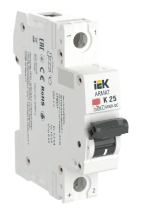 Фотография товара 'IEK ARMAT Автоматический выключатель M06N-DC 1P K 25А AR-M06N-1-K025DC'