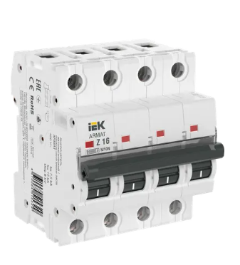 Фотография товара 'IEK ARMAT Автоматический выключатель M10N 4P Z 16А AR-M10N-4-Z016'