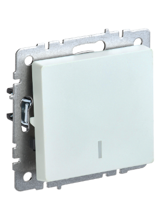 Фотография товара 'IEK BRITE Выключатель 1-клавишный с индикацией 10А ВС10-1-1-БрЖ жемчуг BR-V10-1-10-K36'