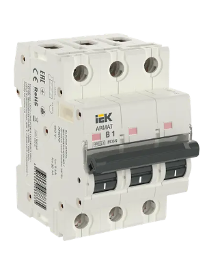 Фотография товара 'IEK ARMAT Автоматический выключатель M06N 3P B 1А, AR-M06N-3-B001'