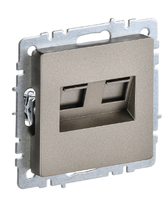 Фотография товара 'IEK BRITE Розетка двойная RJ11+RJ45 кат.5E РК/Т12-БрШ шампань BR-KT20-O-1-K37'