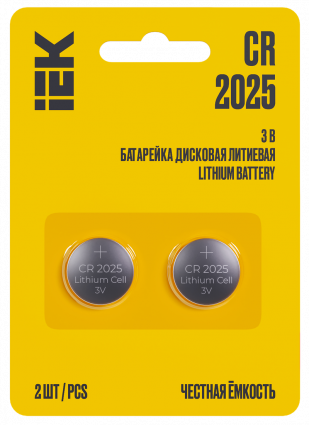 Фотография товара 'IEK ABT-CR2025-OP-L02 Батарейка дисковая литиевая CR2025'