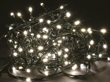 Фотография товара 'IEK LIGHTING Гирлянда нить 10м 100 светодиодов теплый белый свет IP20 зеленый шнур 1,5м 230В контроллер 8 сцен LGDB110-1-100-10-G-S-20'