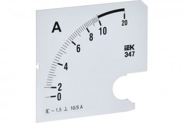 Фотография товара 'IEK IPA20D-SC-0010 Шкала смен. для амперметра Э47 10/5А-1,5 96х96мм'