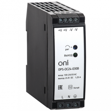 Фотография товара 'IEK OPS-DC24-030B Блок питания OPS 220В AC/24В DC 30Вт ONI'