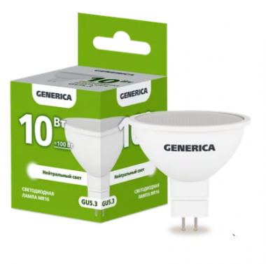 Фотография товара 'IEK Лампа светодиодная MR16 софит 10Вт 230В 4000К GU5.3 LL-MR16-10-230-40-GU5-G'