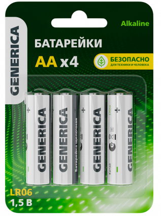 Фотография товара 'IEK ABT-LR06-ST-L04-G Батарейка щелоч. Alkaline LR06/AA'