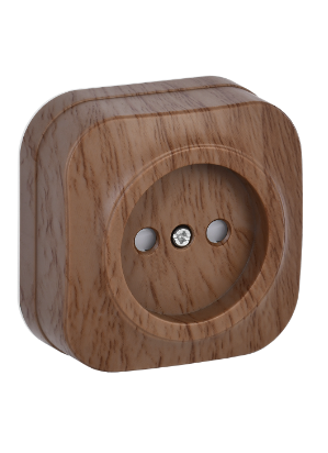 Фотография товара 'IEK Розетка одноместная для открытой установки РСш20-2-ХД без заземления с защитной шторкой 10А GLORY дуб ERH13-K24-10'