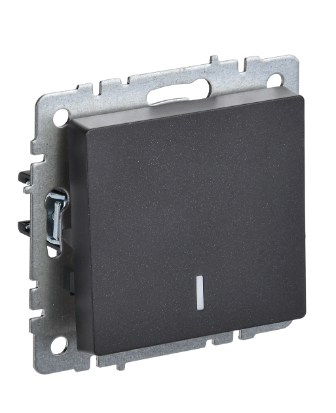 Фотография товара 'IEK BRITE Выключатель 1-клавишный с индикацией 10А ВС10-1-1-БрЧ черный BR-V10-1-10-K02'