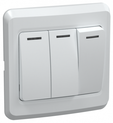 Фотография товара 'IEK Выключатель 3-клавишный ВС10-3-0-ВБ 10А ВЕГА, EVV30-K01-10-DM'