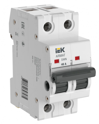 Фотография товара 'IEK ARMAT Выключатель-разъединитель SWN 2P 40А AR-SWN-2-040'