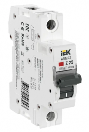 Фотография товара 'IEK ARMAT Автоматический выключатель M10N 1P Z 25А AR-M10N-1-Z025'