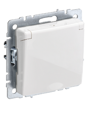 Фотография товара 'IEK BRITE Розетка 1-местная с заземлением с защитными шторками и крышкой 16А IP20 РСбш10-3-БрБ белый BR-R16-16-K01'