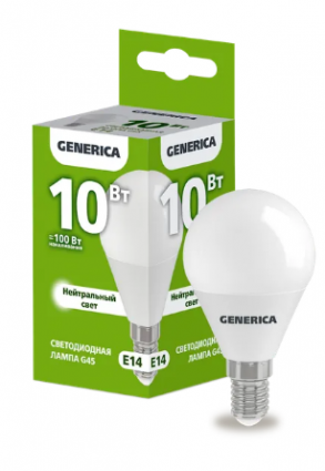 Фотография товара 'IEK Лампа светодиодная G45 шар 10Вт 230В 4000К E14 LL-G45-10-230-40-E14-G'