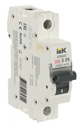 Фотография товара 'IEK ARMAT Автоматический выключатель M10N 1P C 25А AR-M10N-1-C025'