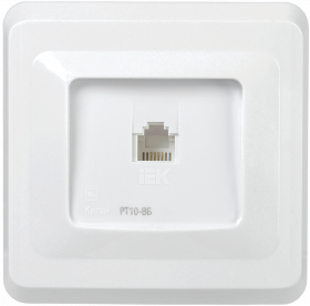 Фотография товара 'IEK Розетка 1-местная телефонная РТ10-ВБ RJ11 ВЕГА, ETV10-K01-DM'
