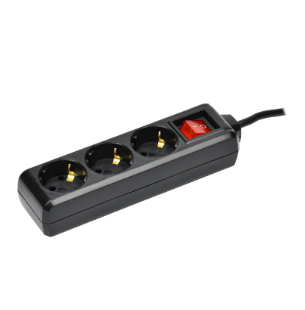 Фотография товара 'IEK Удлинитель У03К 3 места с заземлением 5м 3х1мм2 16А 250В черный WYP10-16-03-05-ZK-K02'