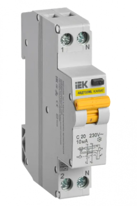 Фотография товара 'IEK Выключатель автоматический дифференциального тока АВДТ32ML тип A С20 10мА KARAT, MVD12-1-020-C-010-A'