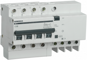 Фотография товара 'IEK Дифференциальный автомат АД14 4Р 50А 300мА MAD15-4-050-C-300'