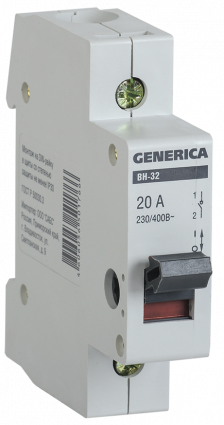 Фотография товара 'IEK Выключатель нагрузки (мини-рубильник) ВН-32 1Р 20А MNV15-1-020'