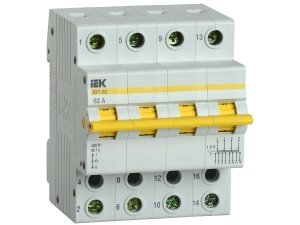 Фотография товара 'IEK Выключатель-разъединитель трехпозиционный ВРТ-63 4P 16А MPR10-4-016'