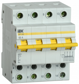 Фотография товара 'IEK Выключатель-разъединитель трехпозиционный ВРТ-63 4P 63А MPR10-4-063'