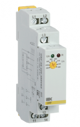 Фотография товара 'IEK Реле контроля фаз ORF 08 3 фазы 220-460В AC ORF-08-220-460VAC'